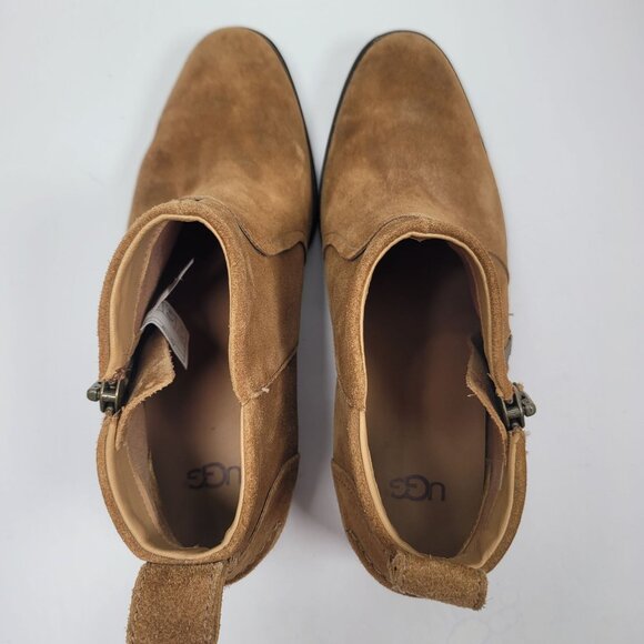 UGG Aureo Women's  Brown Zip Ankle  Boots  S/N 1094889 US Size 9.5 - Picture 5 of 8